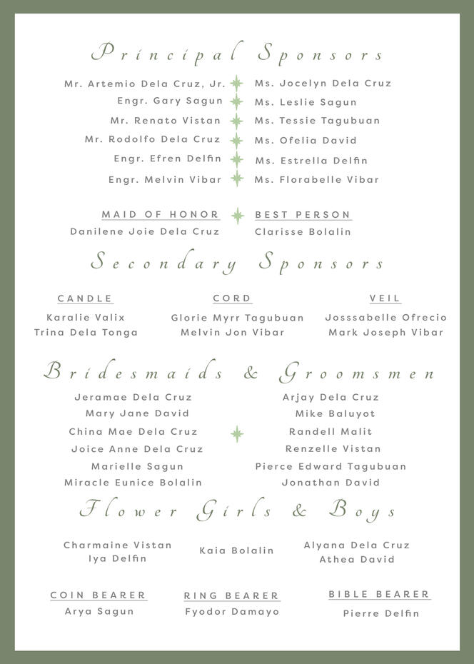 Wedding Invitation (Back Page)